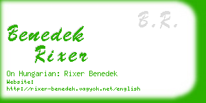 benedek rixer business card